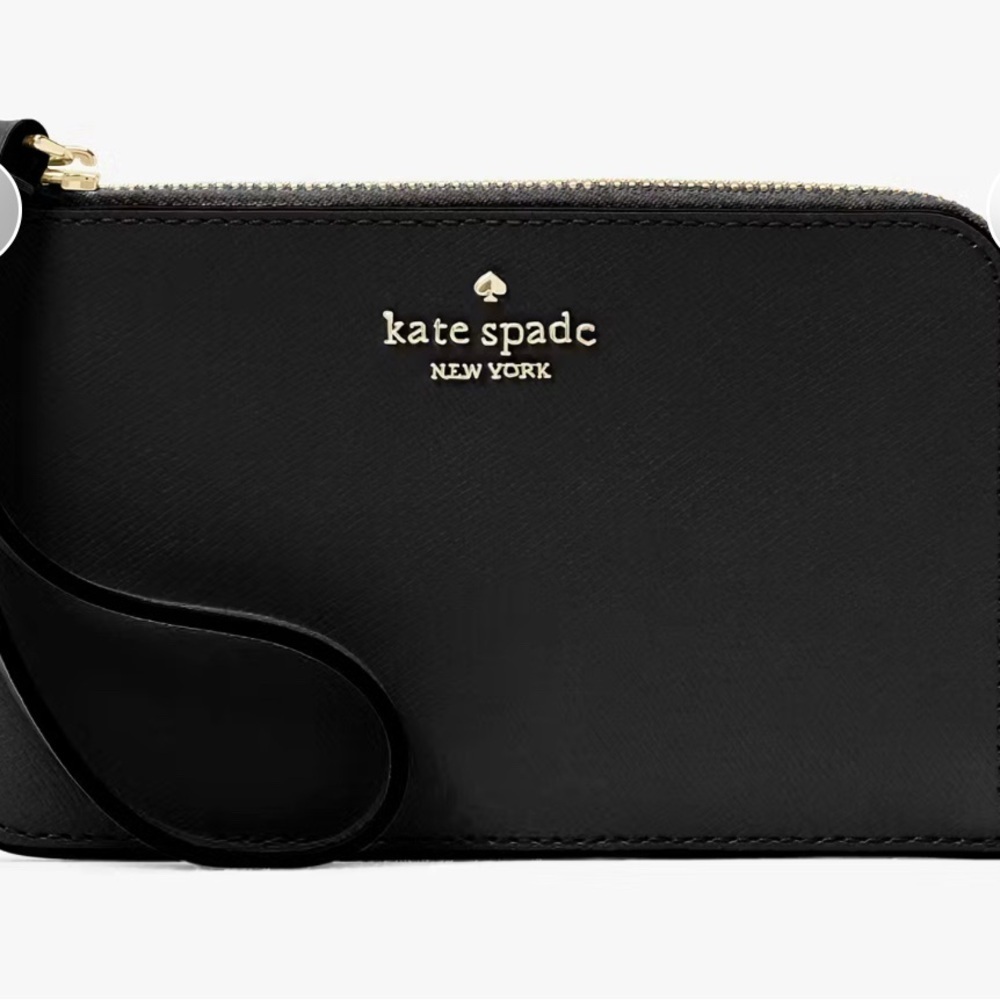 Kate Spade Lucy Small Card Holder Wristlet Black NWT